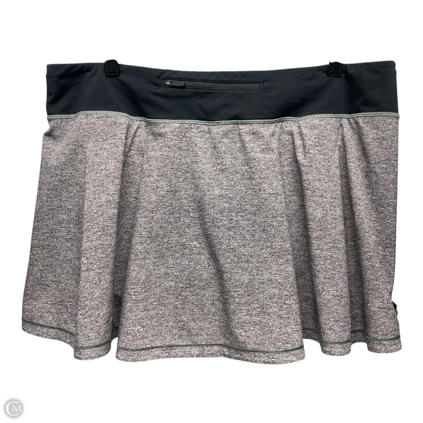 Athletic Skort By Lululemon In Black & Grey, Size: 14