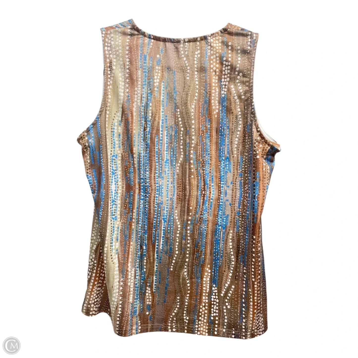 Top Sleeveless By Exclusive In Blue & Brown, Size: L