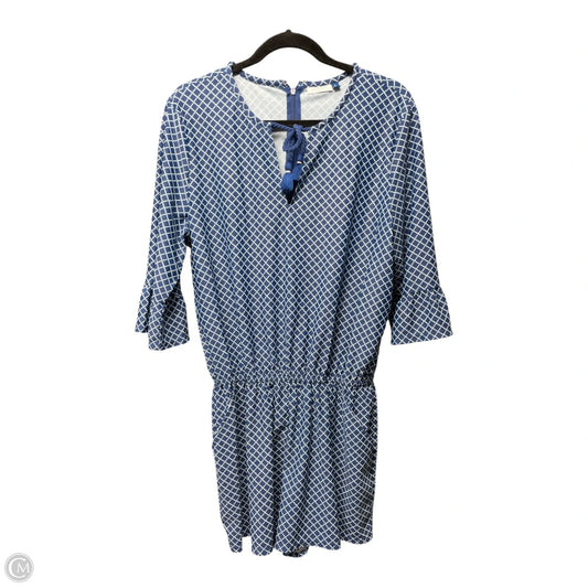 Romper By Cabana Life In Blue & White, Size: L