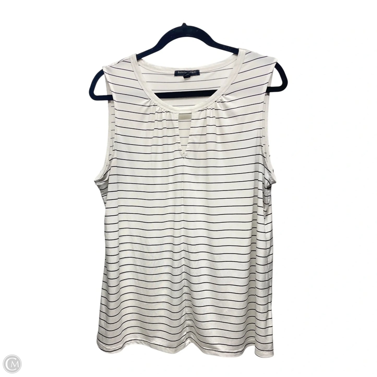 Top Sleeveless By Banana Republic In Black & White, Size: L