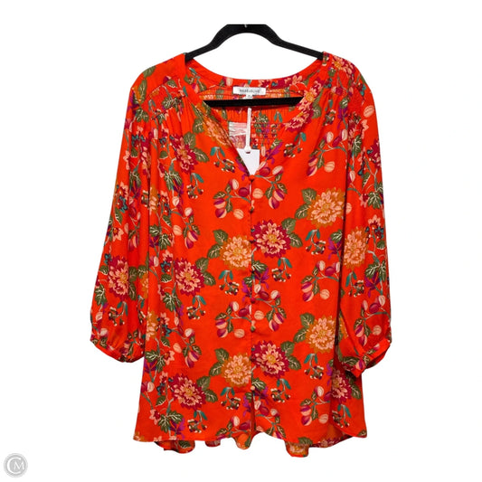 Top 3/4 Sleeve By Rose And Olive In Orange, Size: 2x