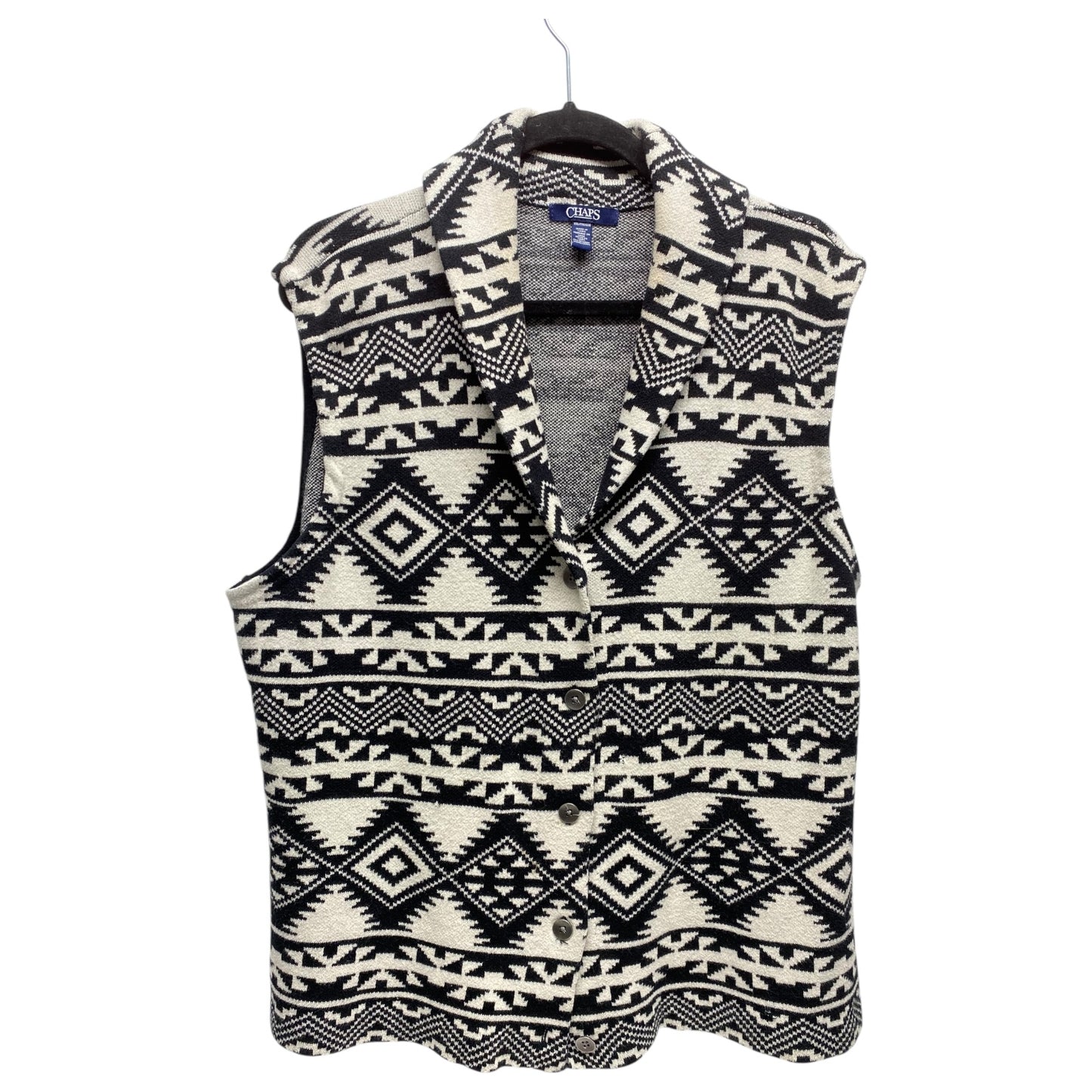 Vest Other By Chaps In Black & White, Size: Xl