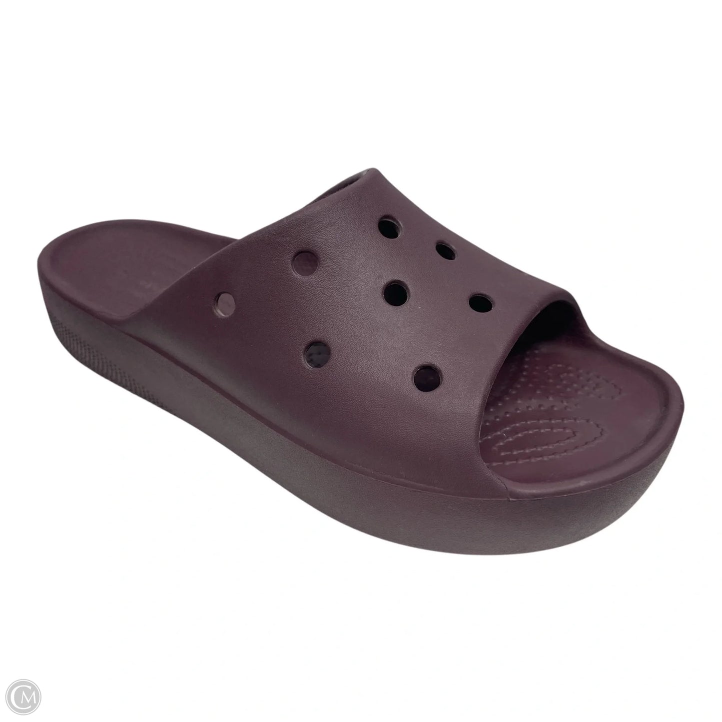 Sandals Flats By Crocs In Maroon, Size: 9