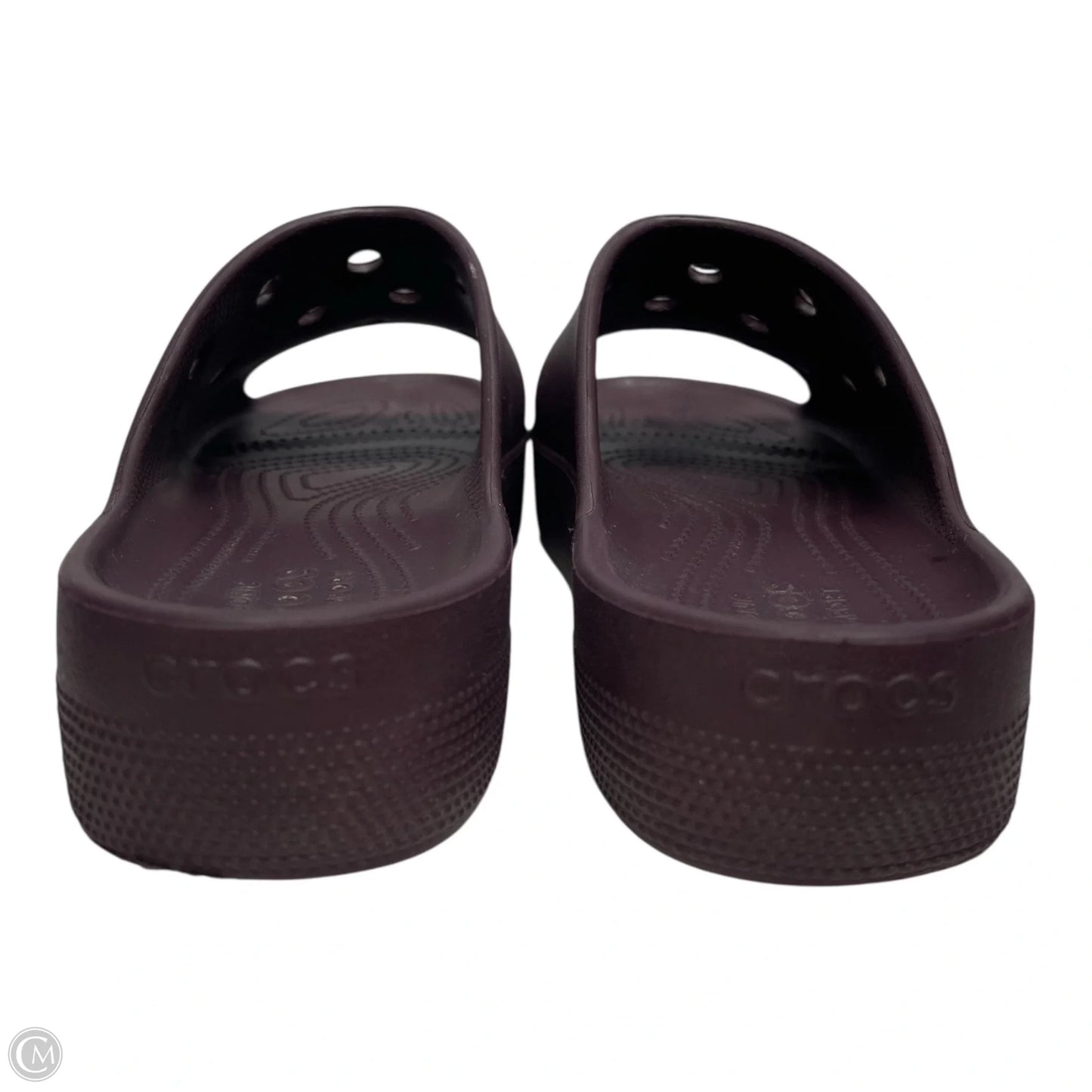 Sandals Flats By Crocs In Maroon, Size: 9