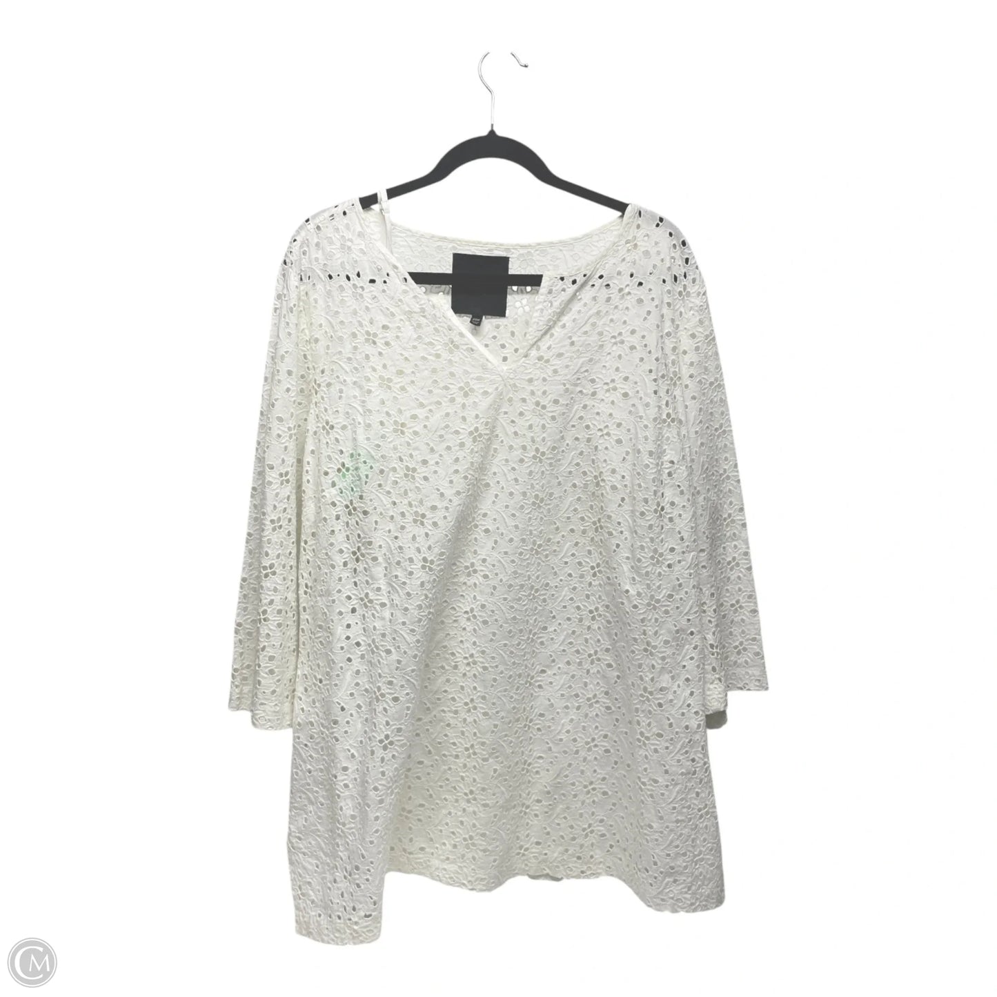 Top 2pc 3/4 Sleeve By Talbots In White, Size: 2x