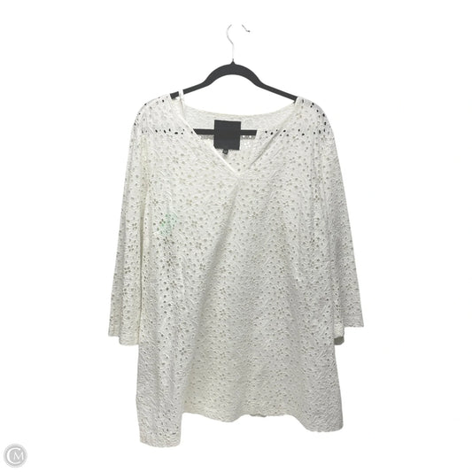 Top 2pc 3/4 Sleeve By Talbots In White, Size: 2x
