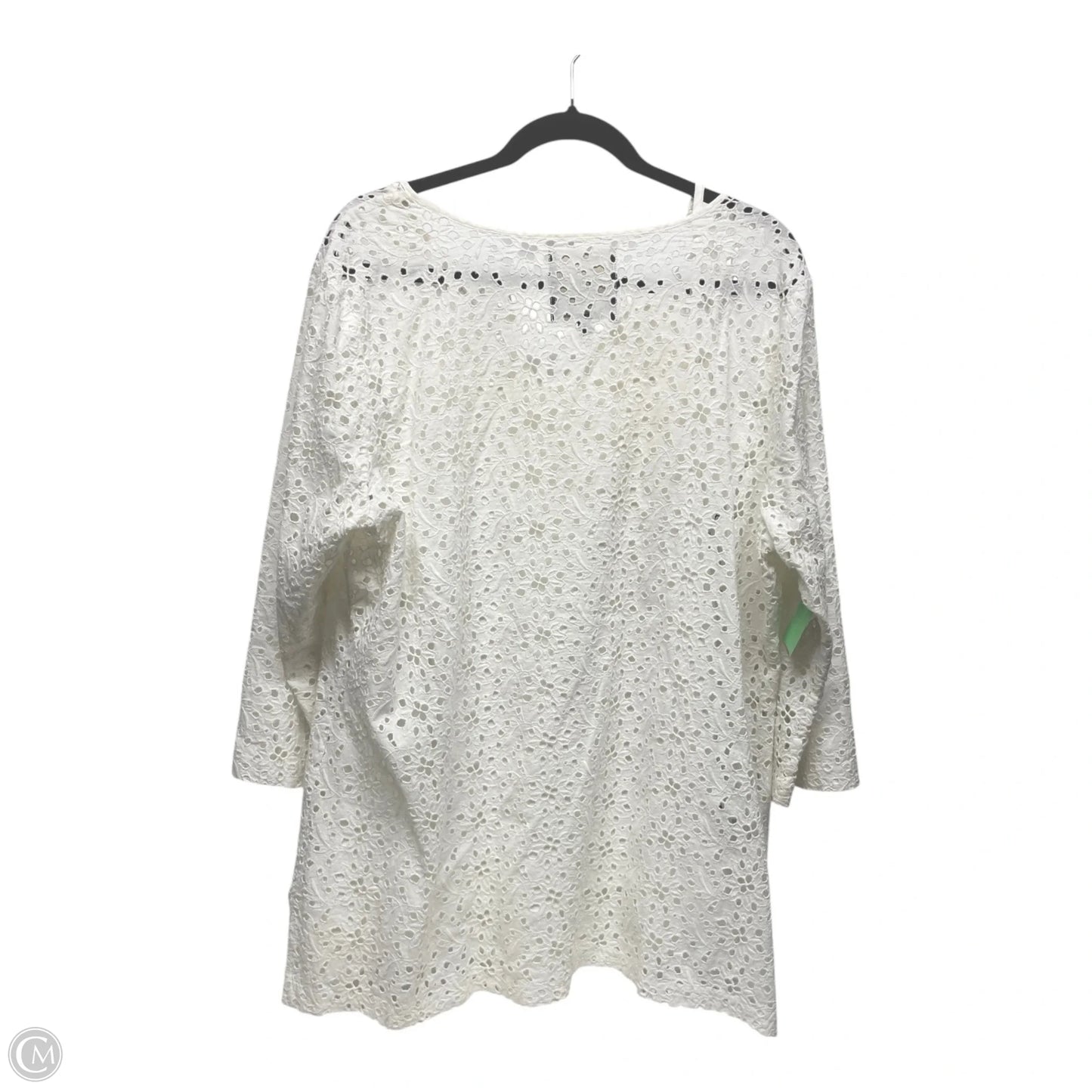 Top 2pc 3/4 Sleeve By Talbots In White, Size: 2x