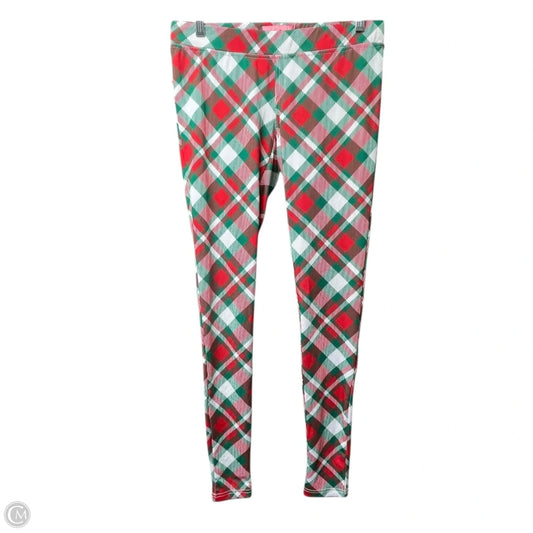 Pants Leggings By TIPSY ELVES In Green & Red, Size: M