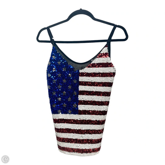 Top Sleeveless By Miss Chievous In Blue & Red & White, Size: S