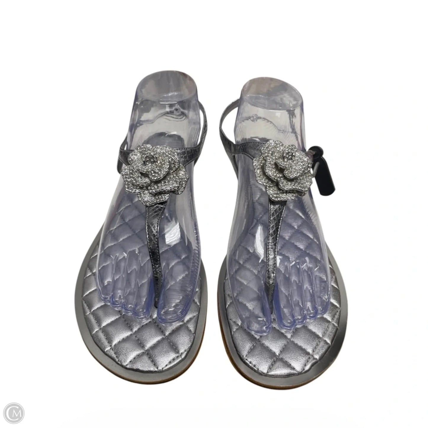 Sandals Flats By Michael By Michael Kors In Silver, Size: 8
