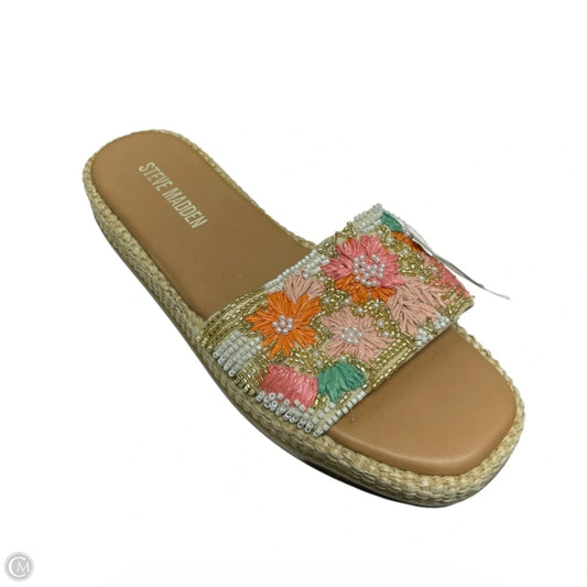Sandals Heels Platform By Steve Madden In Multi-colored, Size: 8