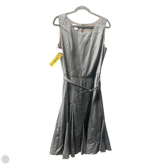 Dress Luxury Designer By Oscar De La Renta In Grey, Size: 12