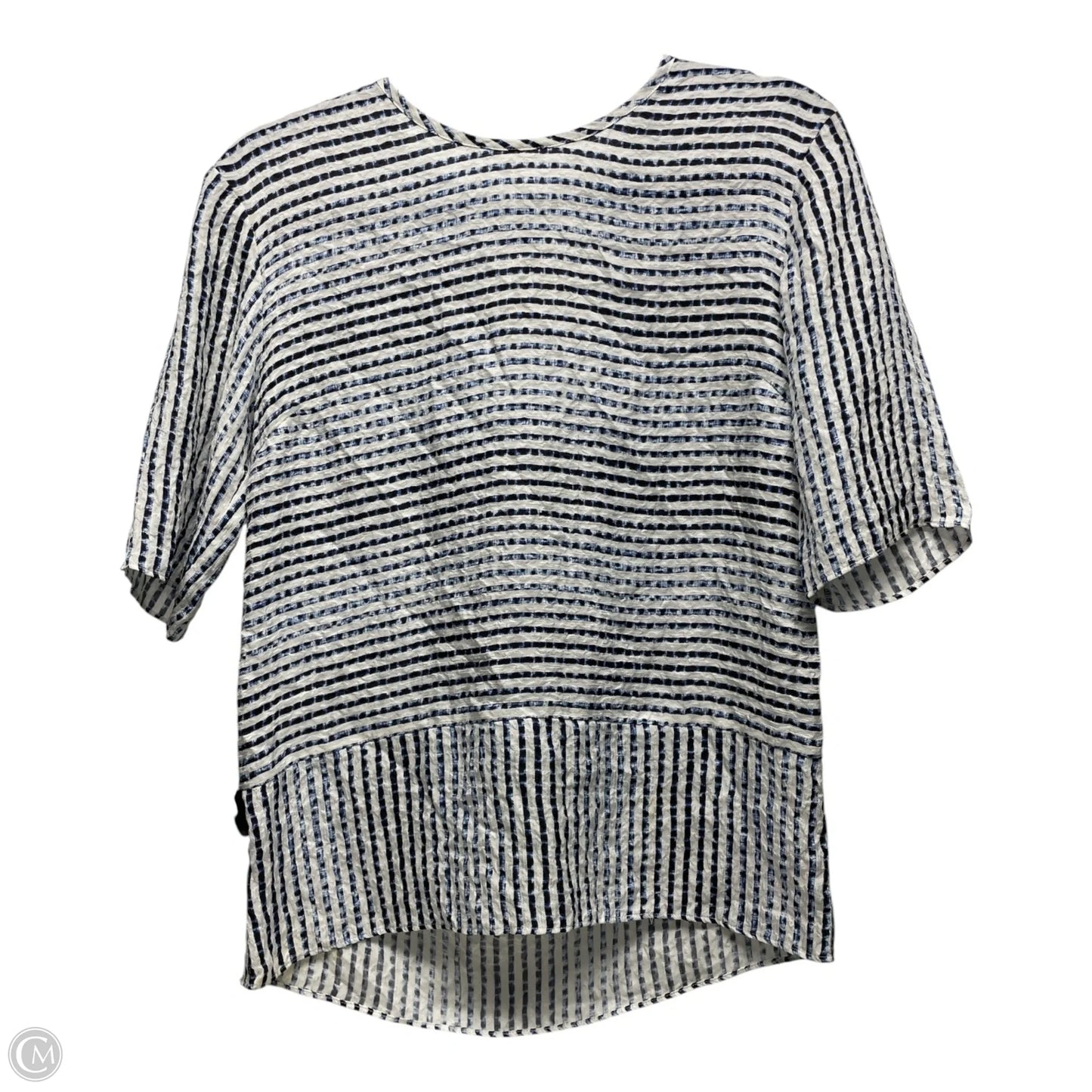 Top Short Sleeve Designer By Derek Lam In Blue & White, Size: 2