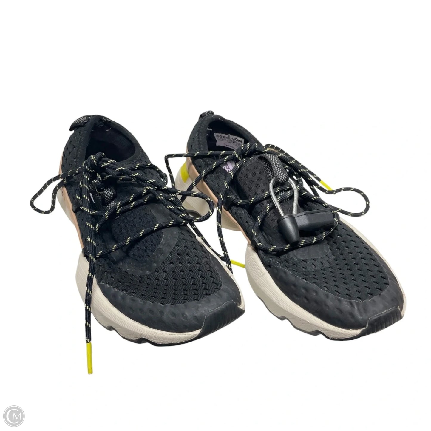 Shoes Athletic By Sorel In Black & Yellow, Size: 6.5