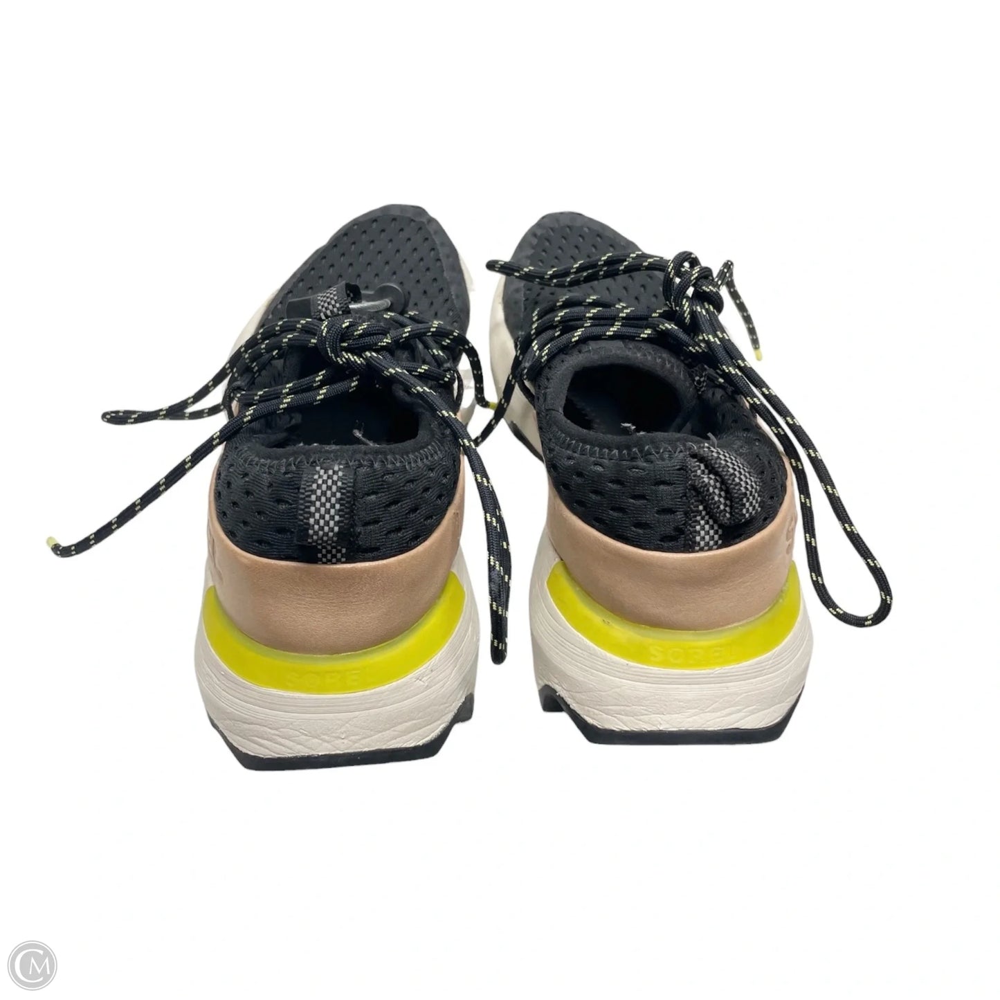 Shoes Athletic By Sorel In Black & Yellow, Size: 6.5