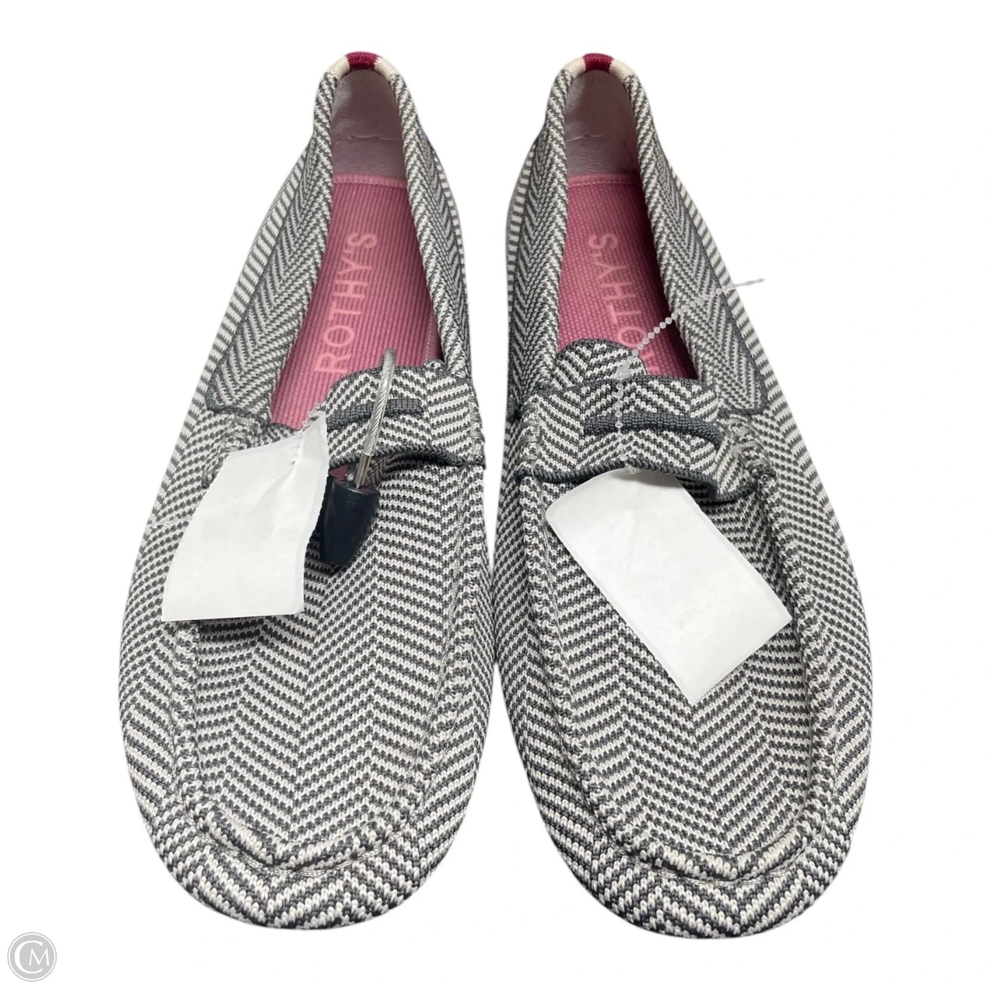 Shoes Flats By Rothys In Grey & White, Size: 10.5