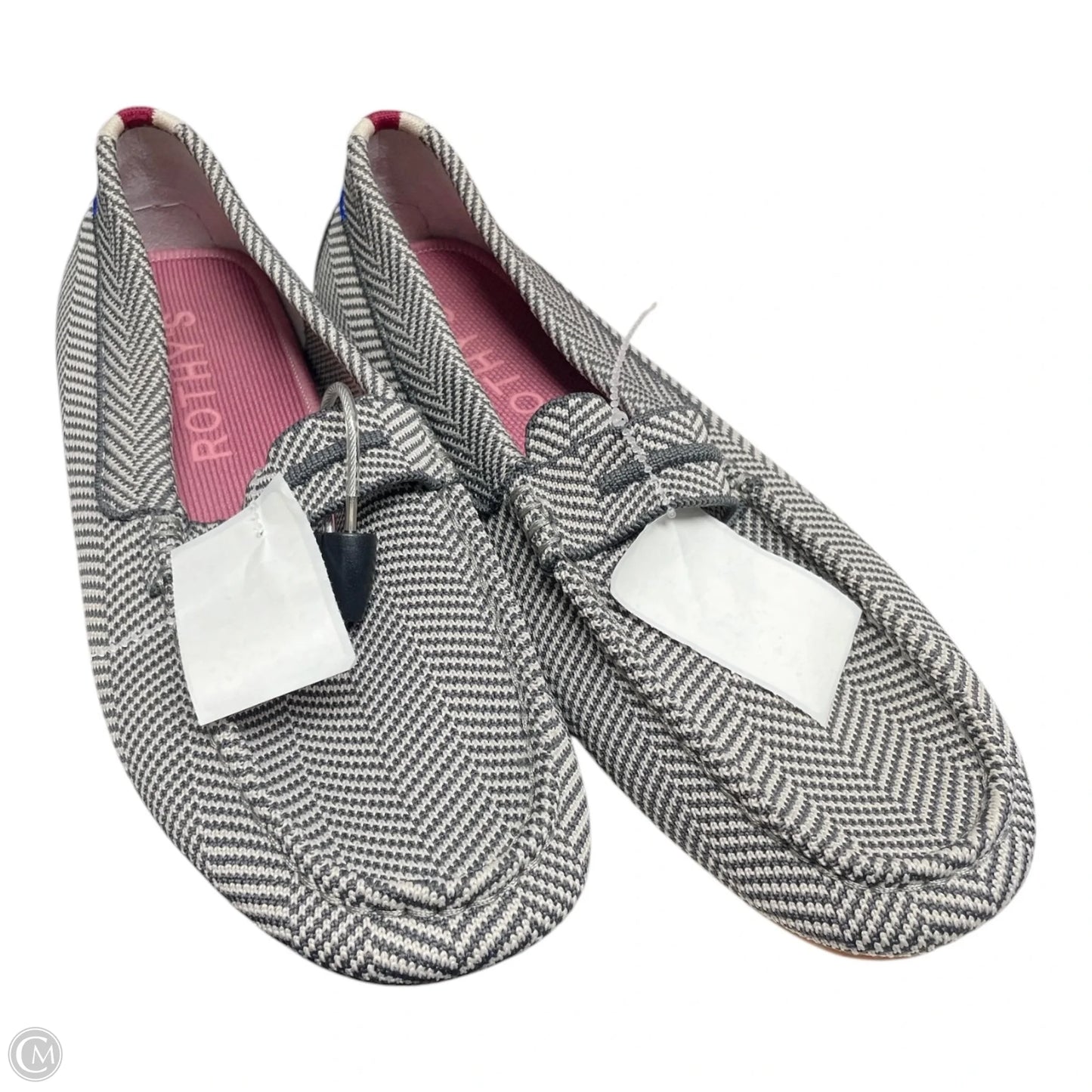 Shoes Flats By Rothys In Grey & White, Size: 10.5