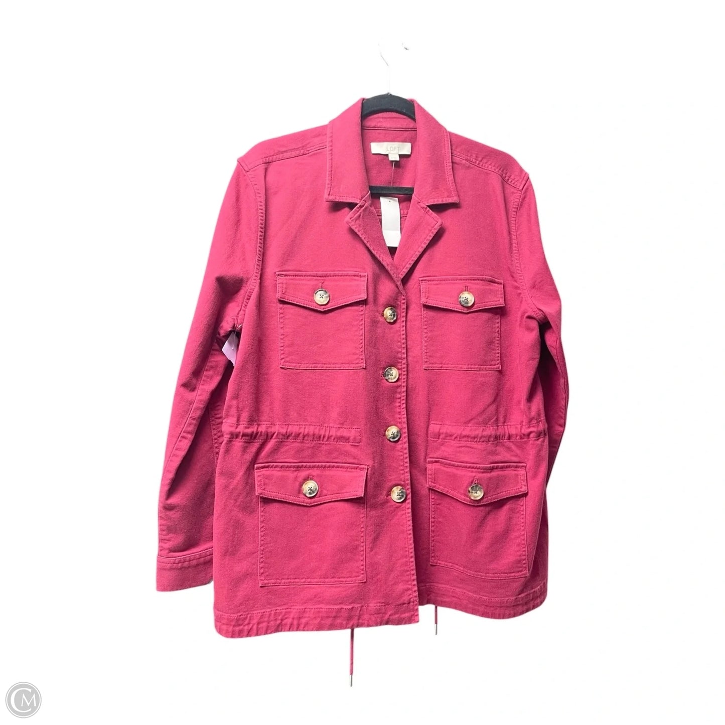 Jacket Denim By Loft In Maroon, Size: M
