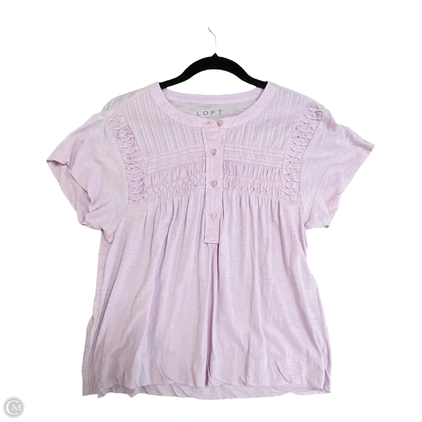 Top Short Sleeve By Loft In Pink, Size: Xs