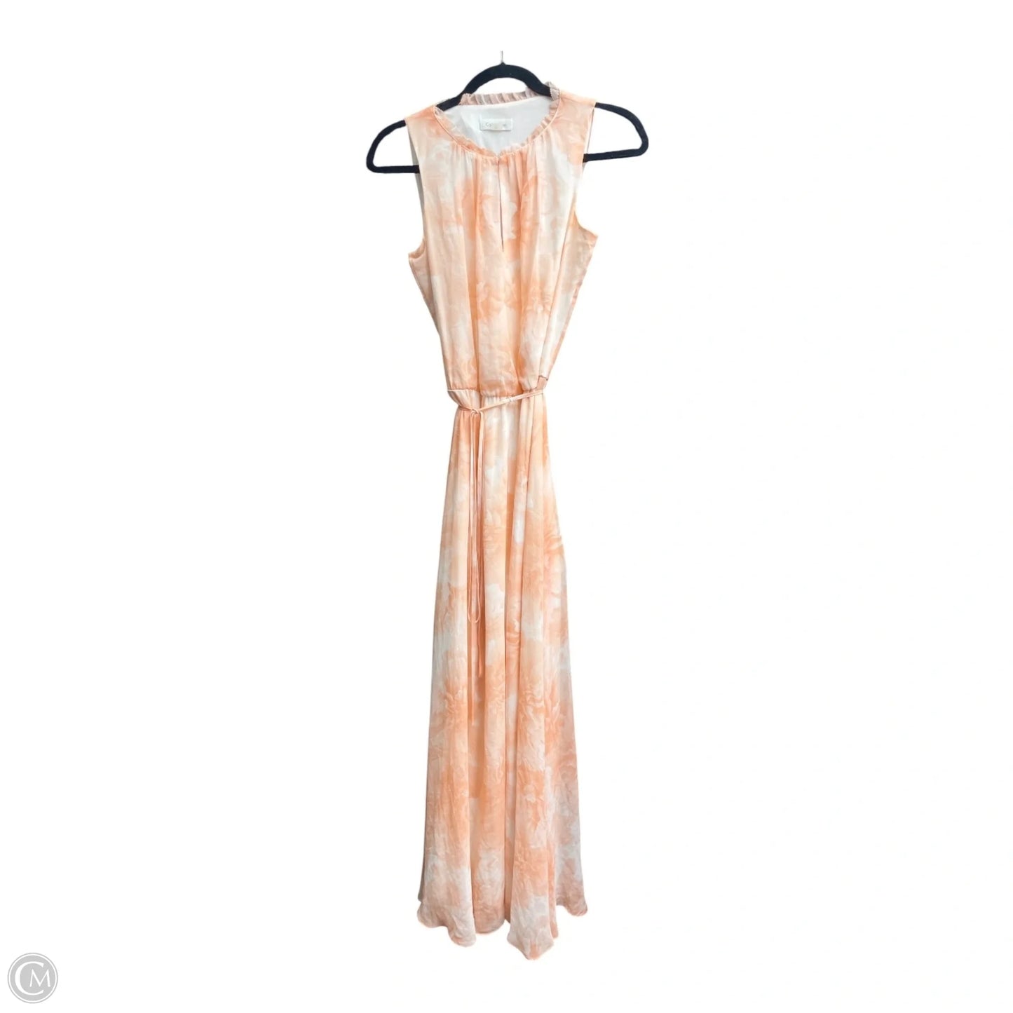 Dress Casual Maxi By Calvin Klein In Orange & White, Size: 4