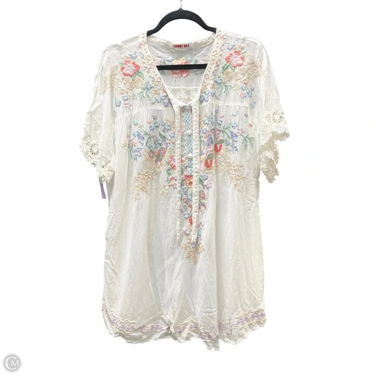 Top Short Sleeve Designer By Johnny Was In Multi-colored, Size: 2x