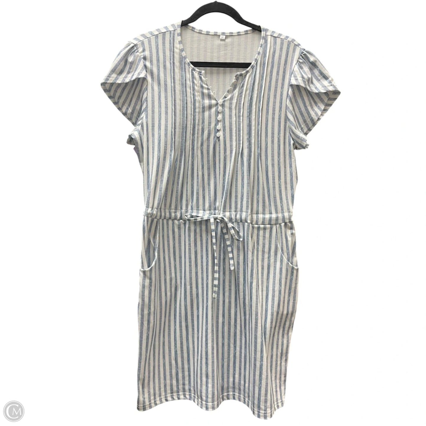 Dress Casual Short By Clothes Mentor In Blue & White, Size: M