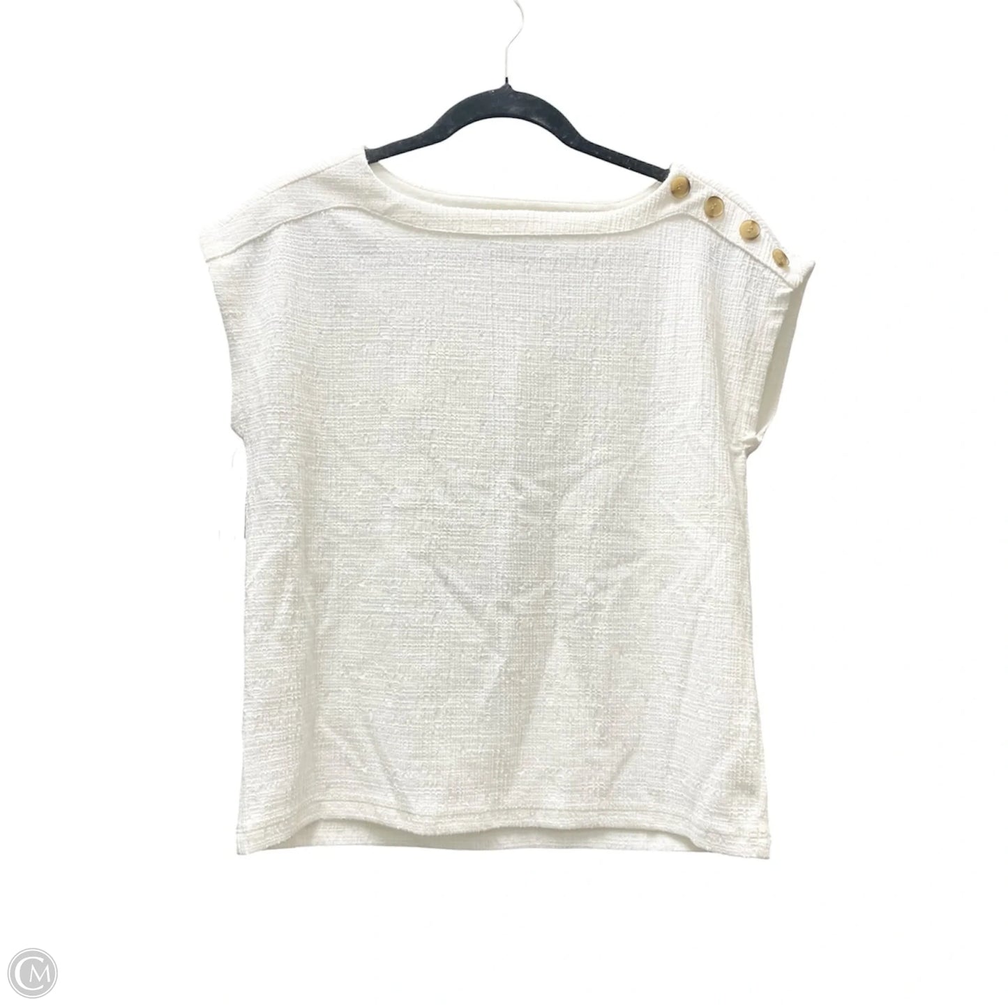Top Short Sleeve By Loft In Cream, Size: S