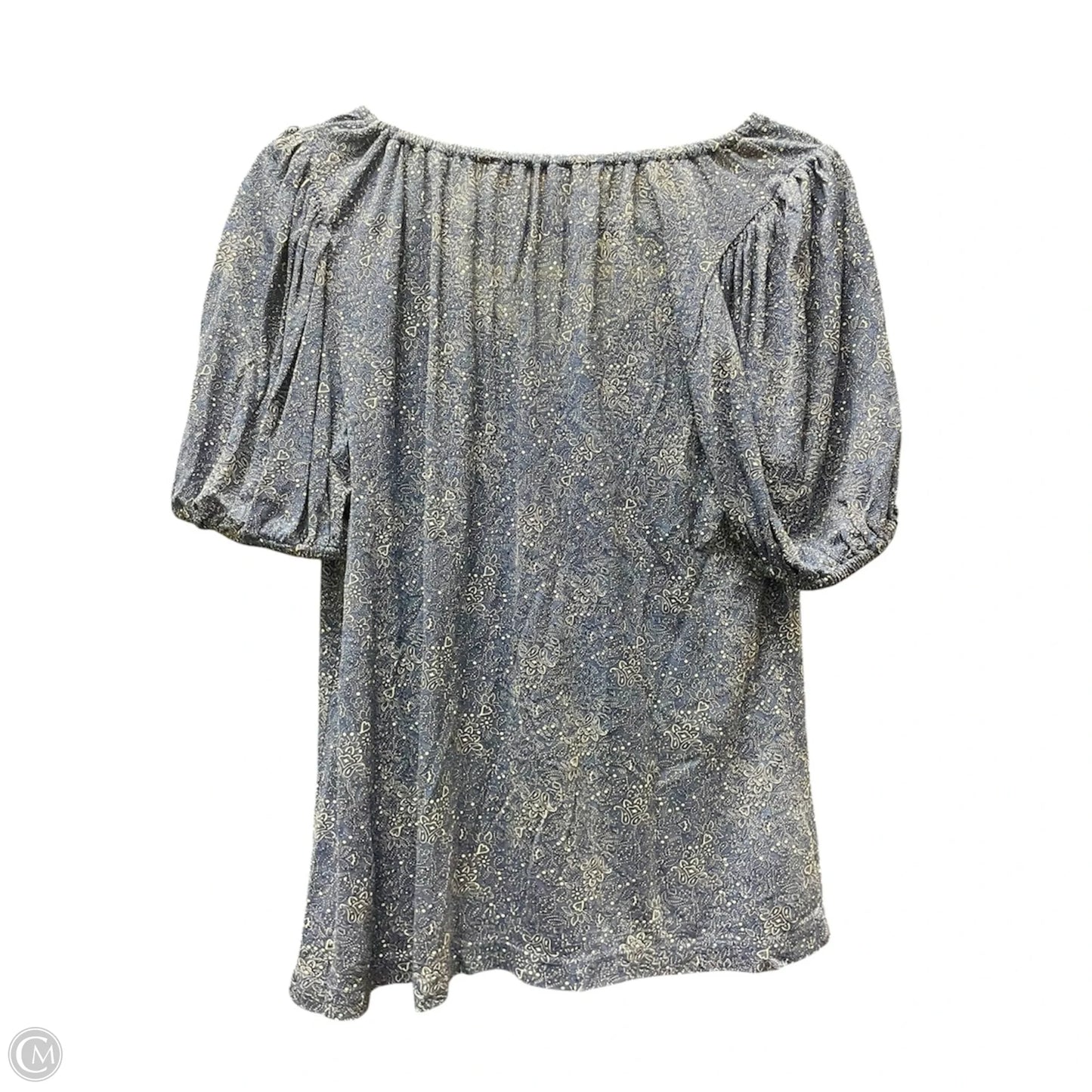Top Short Sleeve By Loft In Blue & White, Size: S