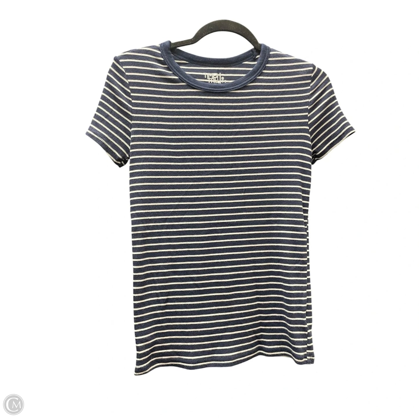 Top Short Sleeve By Time And Tru In Blue & White, Size: S