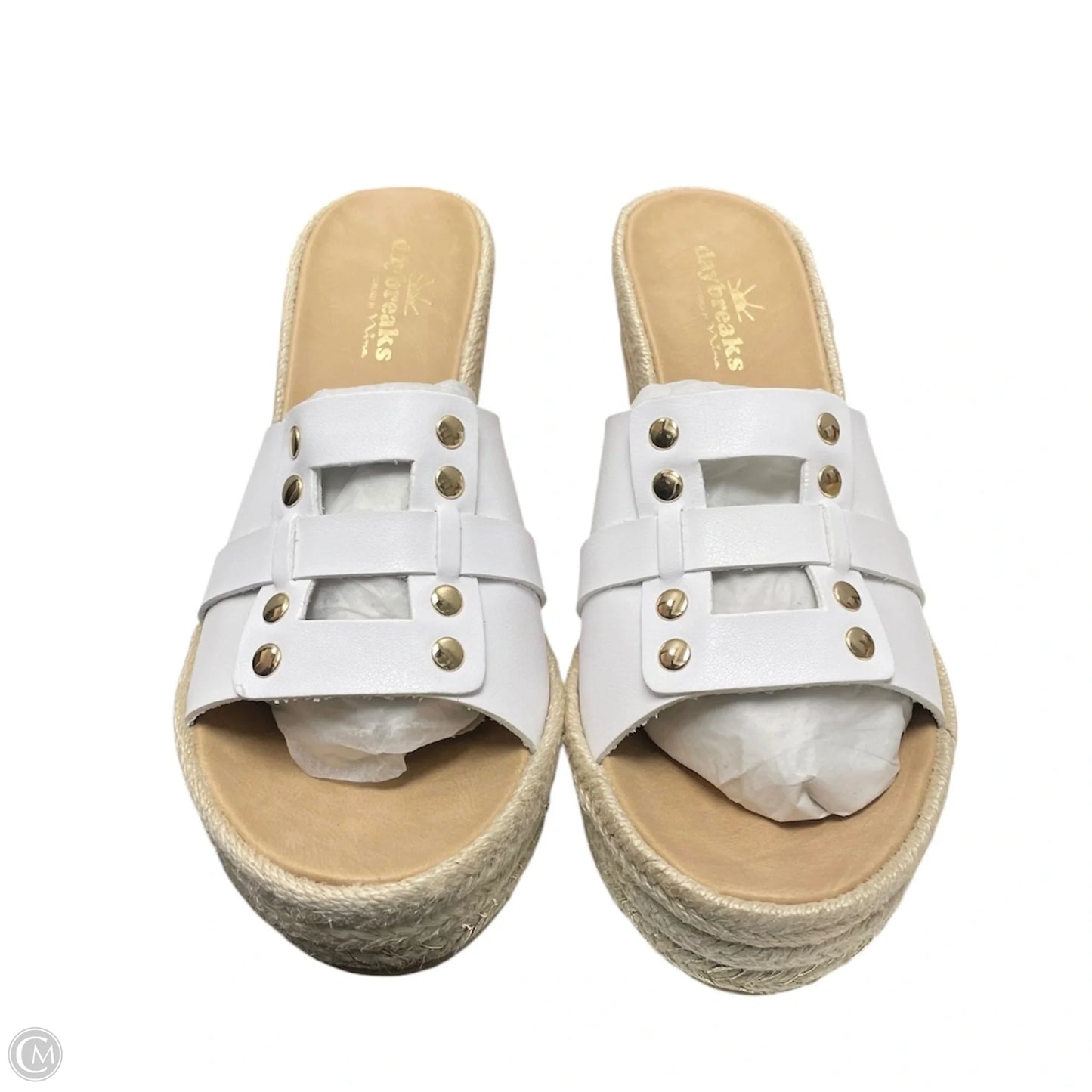 Shoes Heels Wedge By Nina In Brown & White, Size: 10