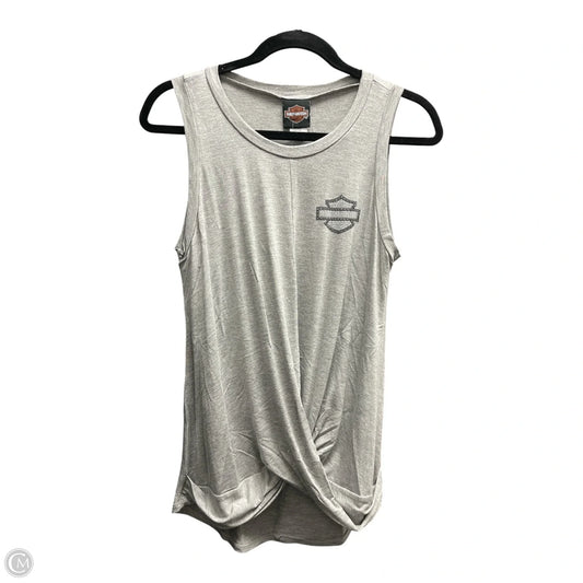 Top Sleeveless By Harley Davidson In Grey & Silver, Size: S