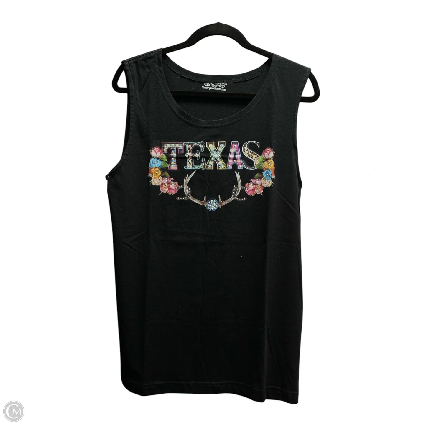 Top Sleeveless By The Crystal Ranch In Black & Blue, Size: M