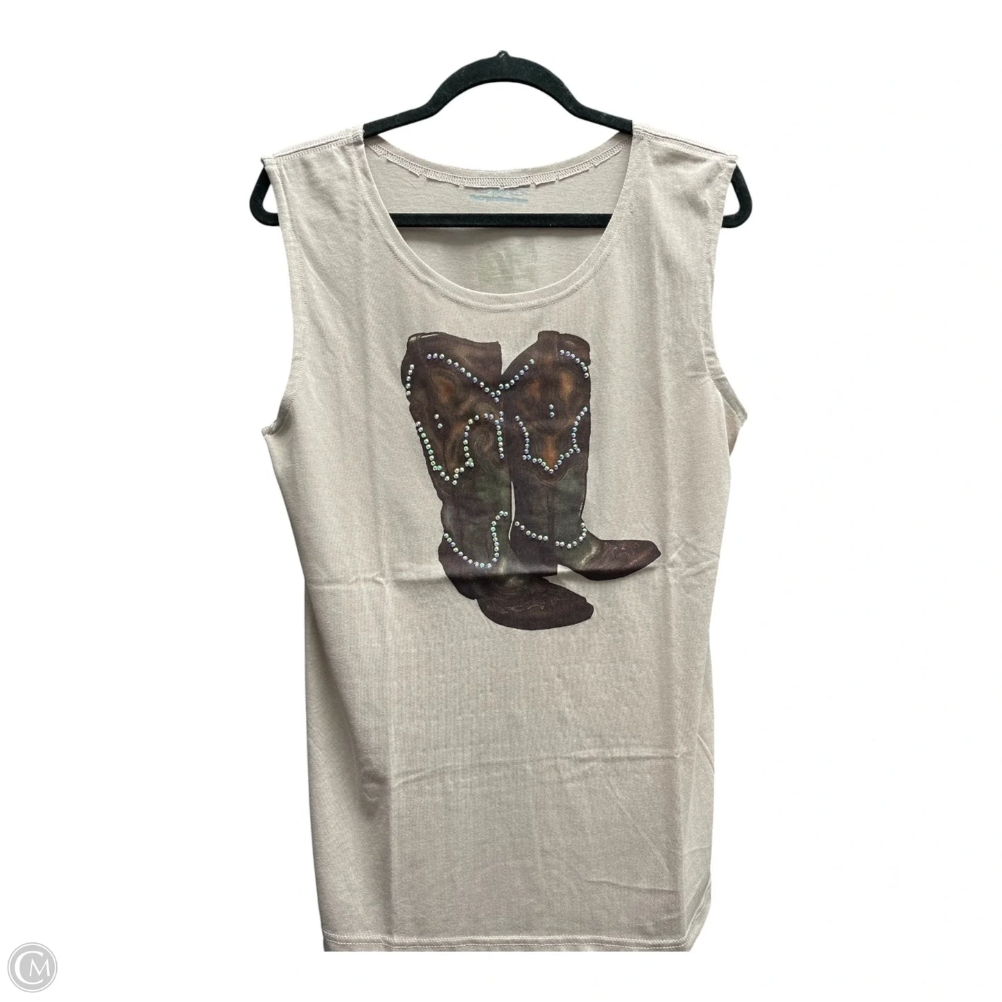 Top Sleeveless By The Crystal Ranch In Brown & Pink, Size: M