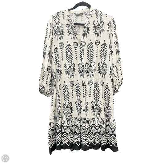 Dress Casual Short By Mlle Gabrielle In Black & Cream, Size: L