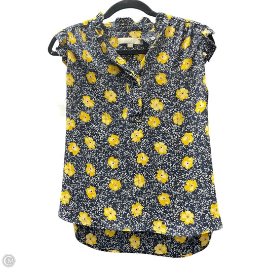 Top Short Sleeve By Loft In Blue & Yellow, Size: S