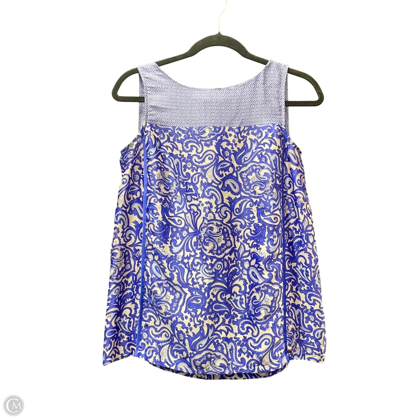 Top Short Sleeve By Loft In Blue & White, Size: Xs