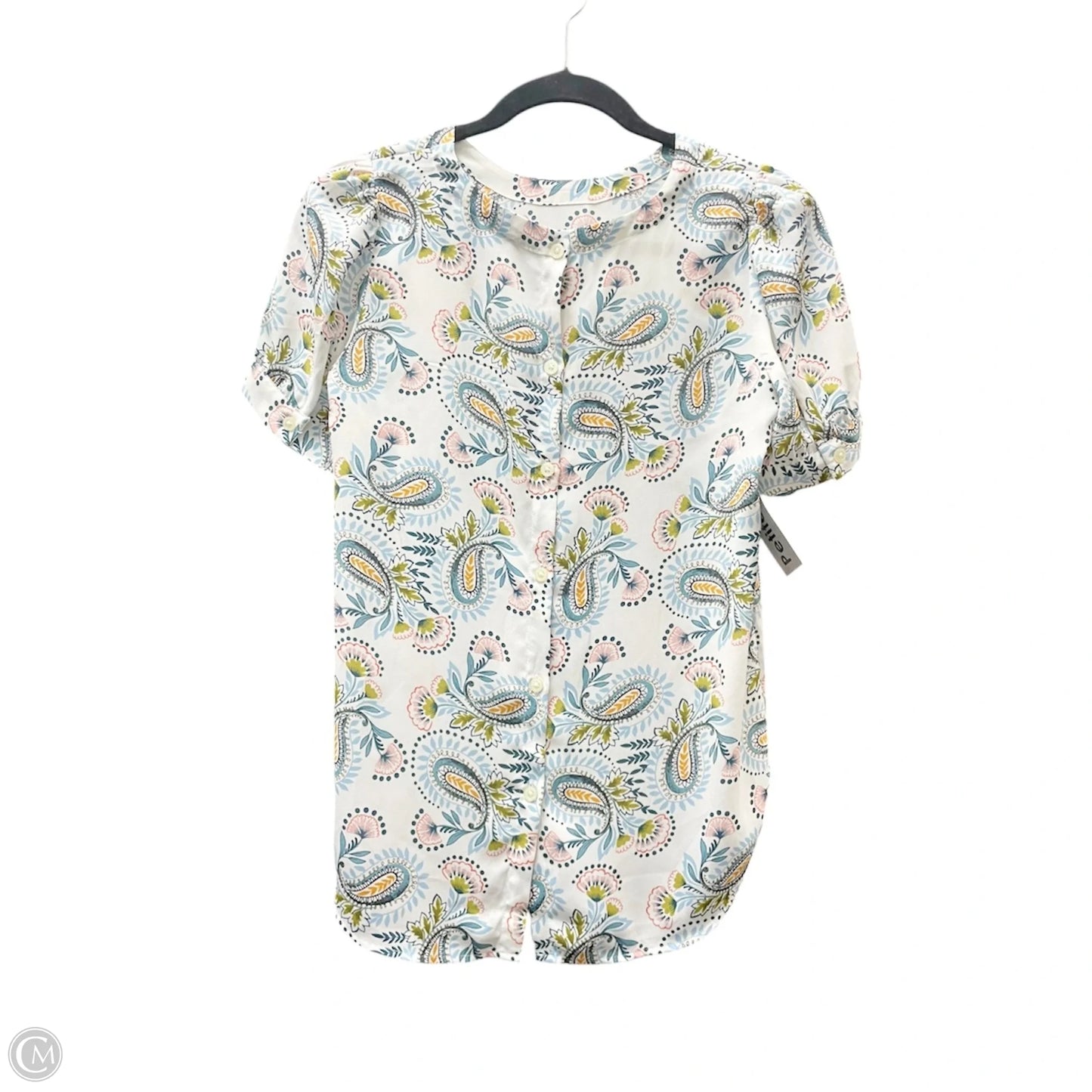 Top Short Sleeve By Loft In Paisley Print, Size: Xsp