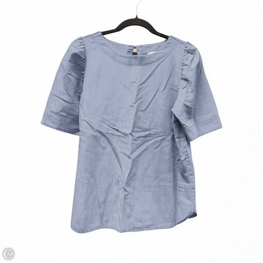 Top Short Sleeve By Loft In Blue Denim, Size: Sp