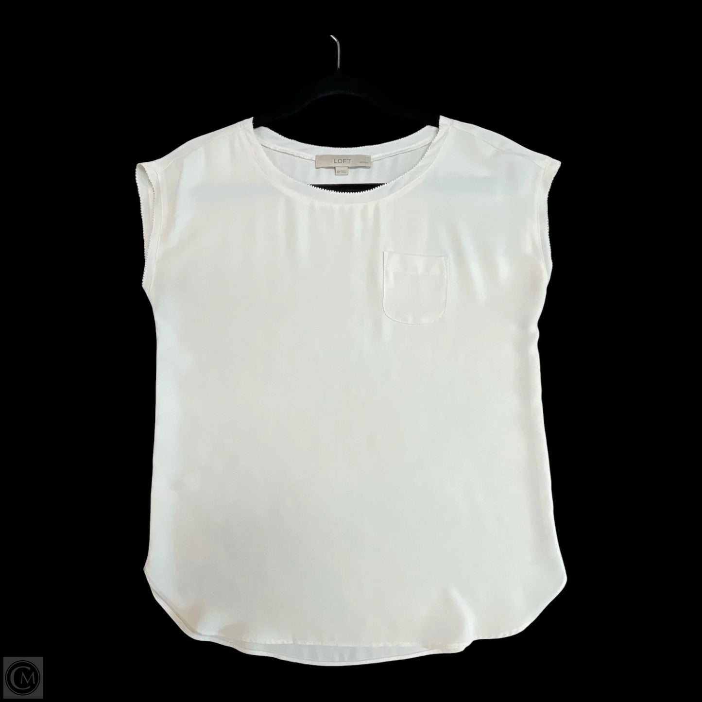 Top Short Sleeve By Loft In Cream, Size: Xsp