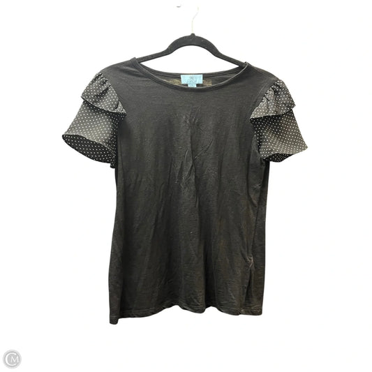 Top Short Sleeve By Cece In Black & White, Size: S
