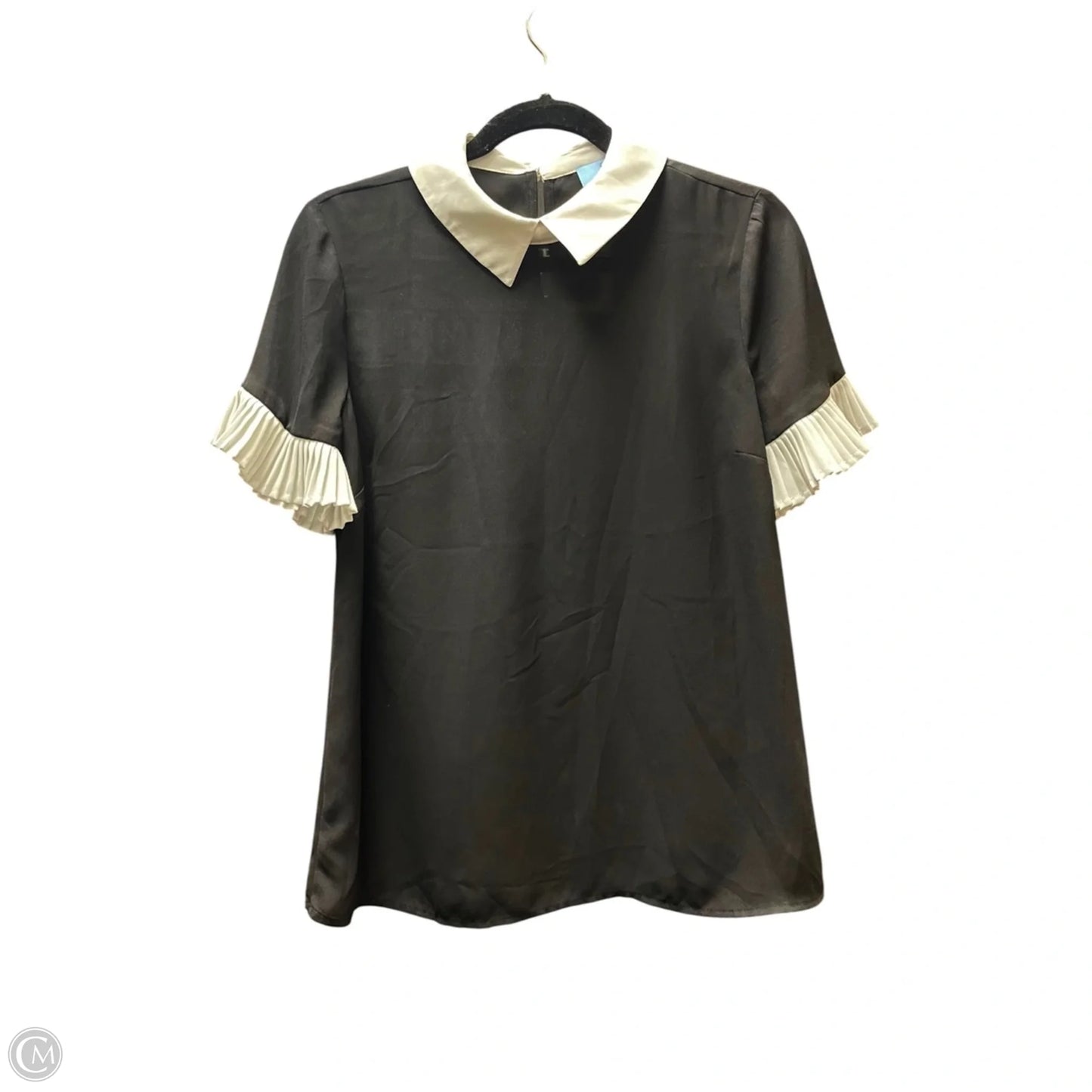 Top Short Sleeve By Cece In Black & White, Size: S
