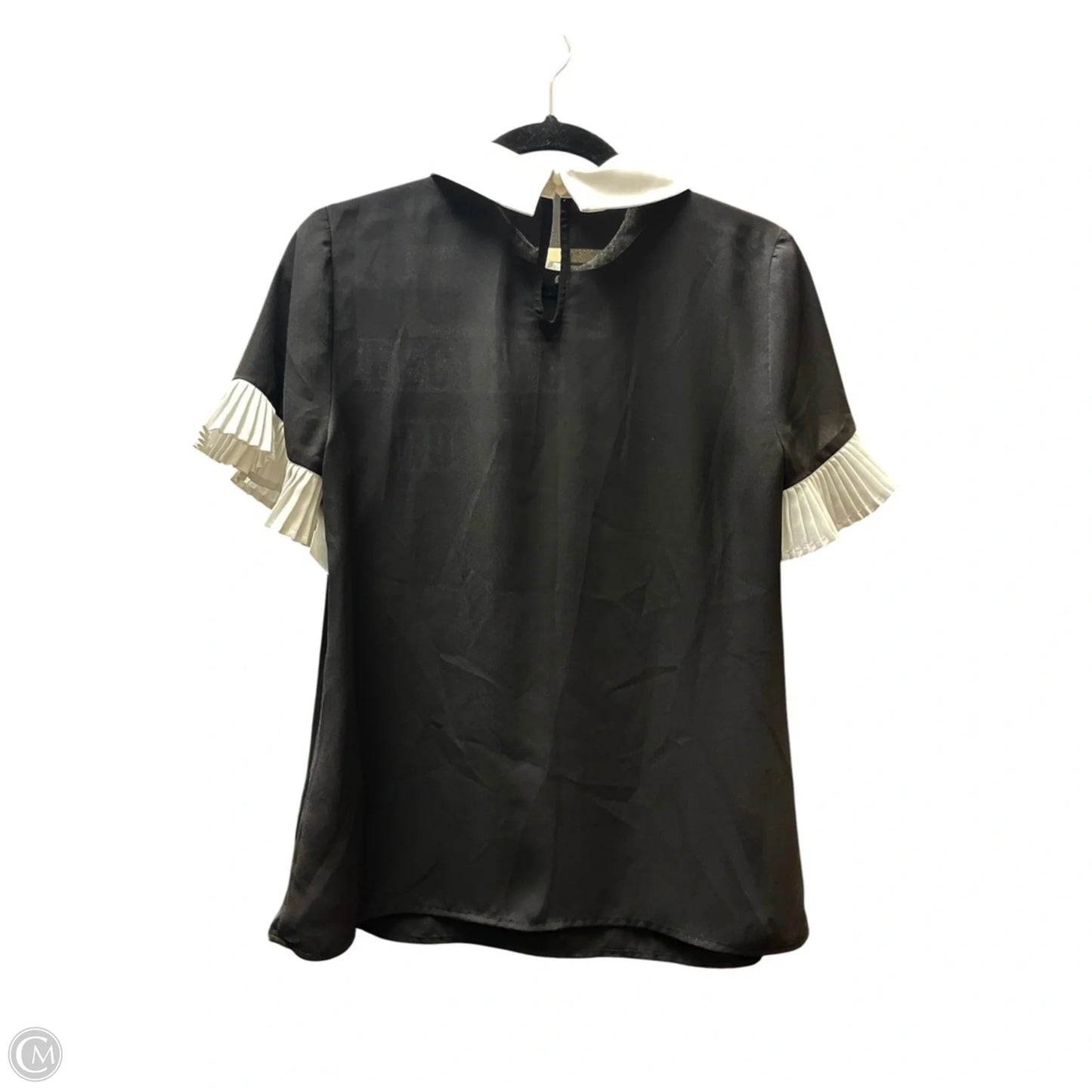 Top Short Sleeve By Cece In Black & White, Size: S