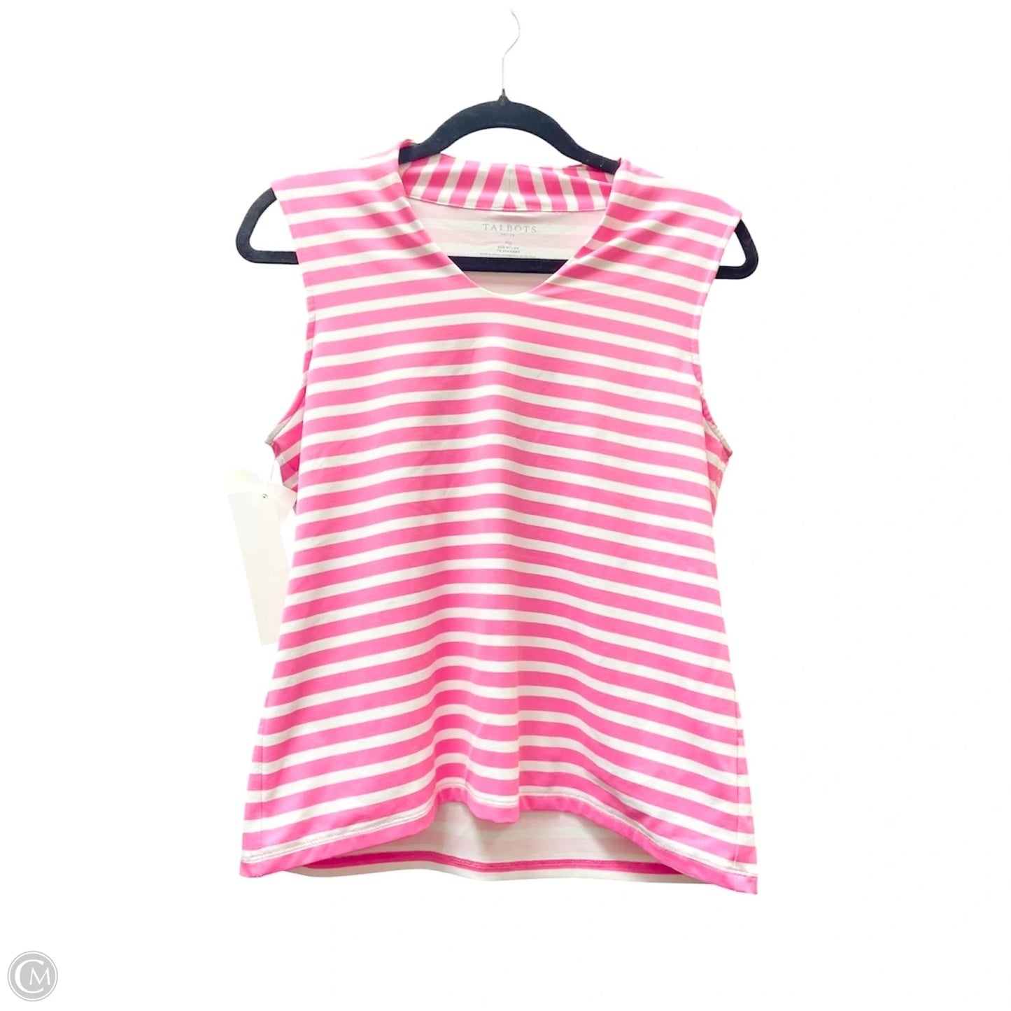 Top Sleeveless By Talbots In Pink & White, Size: Mp