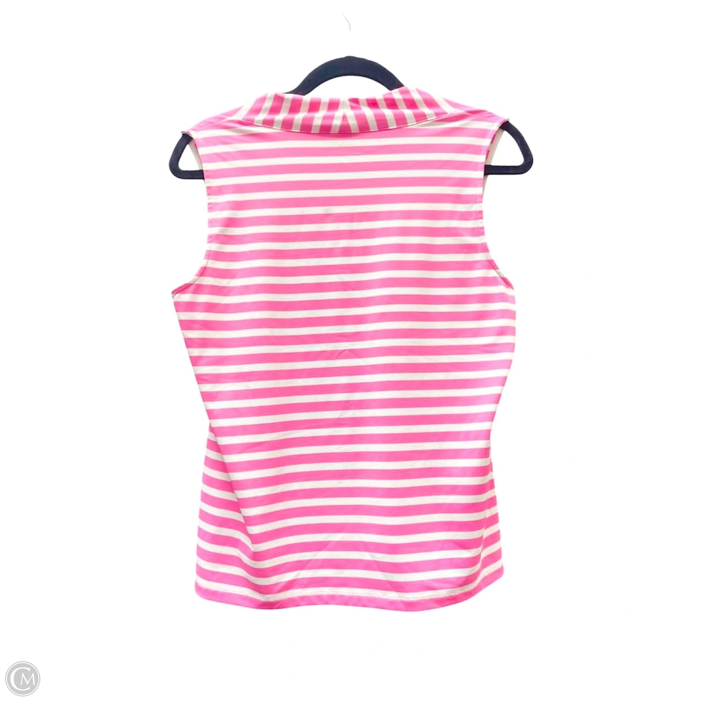 Top Sleeveless By Talbots In Pink & White, Size: Mp