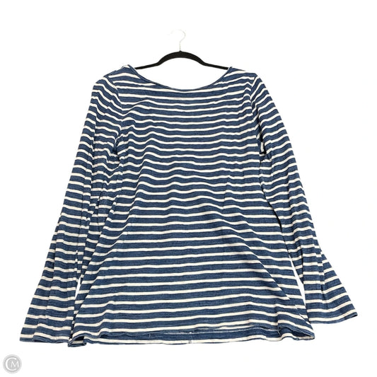 Top Long Sleeve By Banana Republic In Blue & White, Size: L
