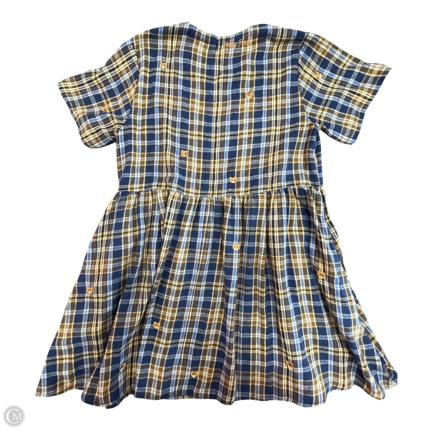 Dress Casual Short By Teddy Fresh In Blue & Brown, Size: L