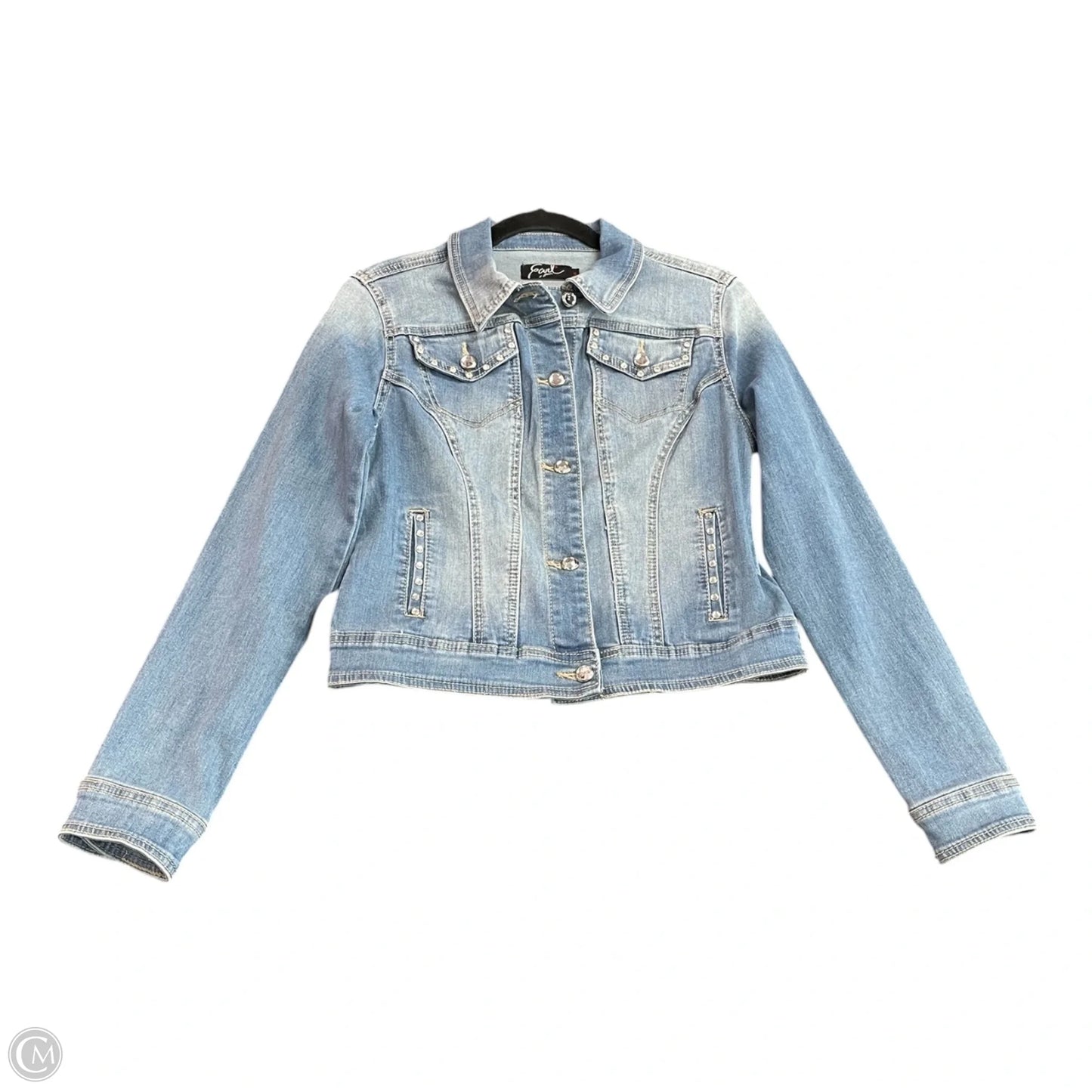 Jacket Denim By Earl Jean In Blue Denim, Size: S