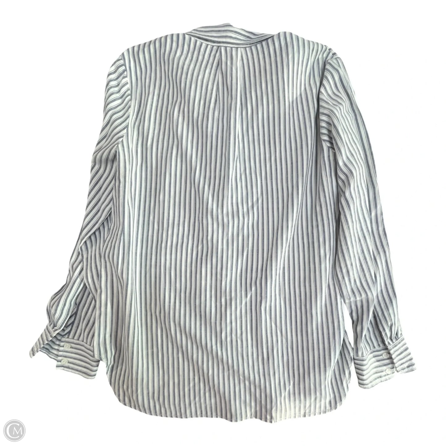 Top Long Sleeve By Max Studio In Blue & White, Size: M