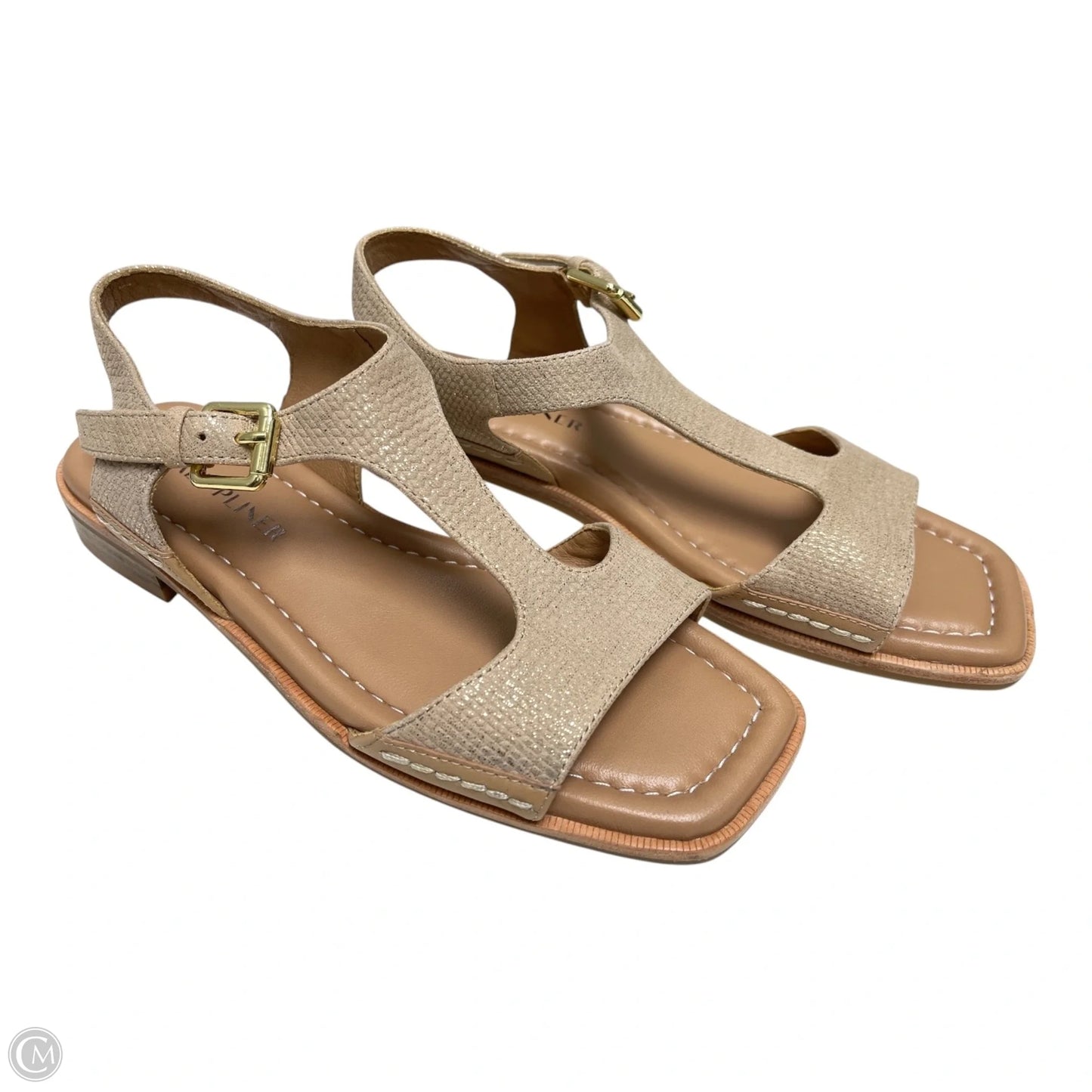 Sandals Flats By Donald Pliner In Brown & Gold, Size: 6