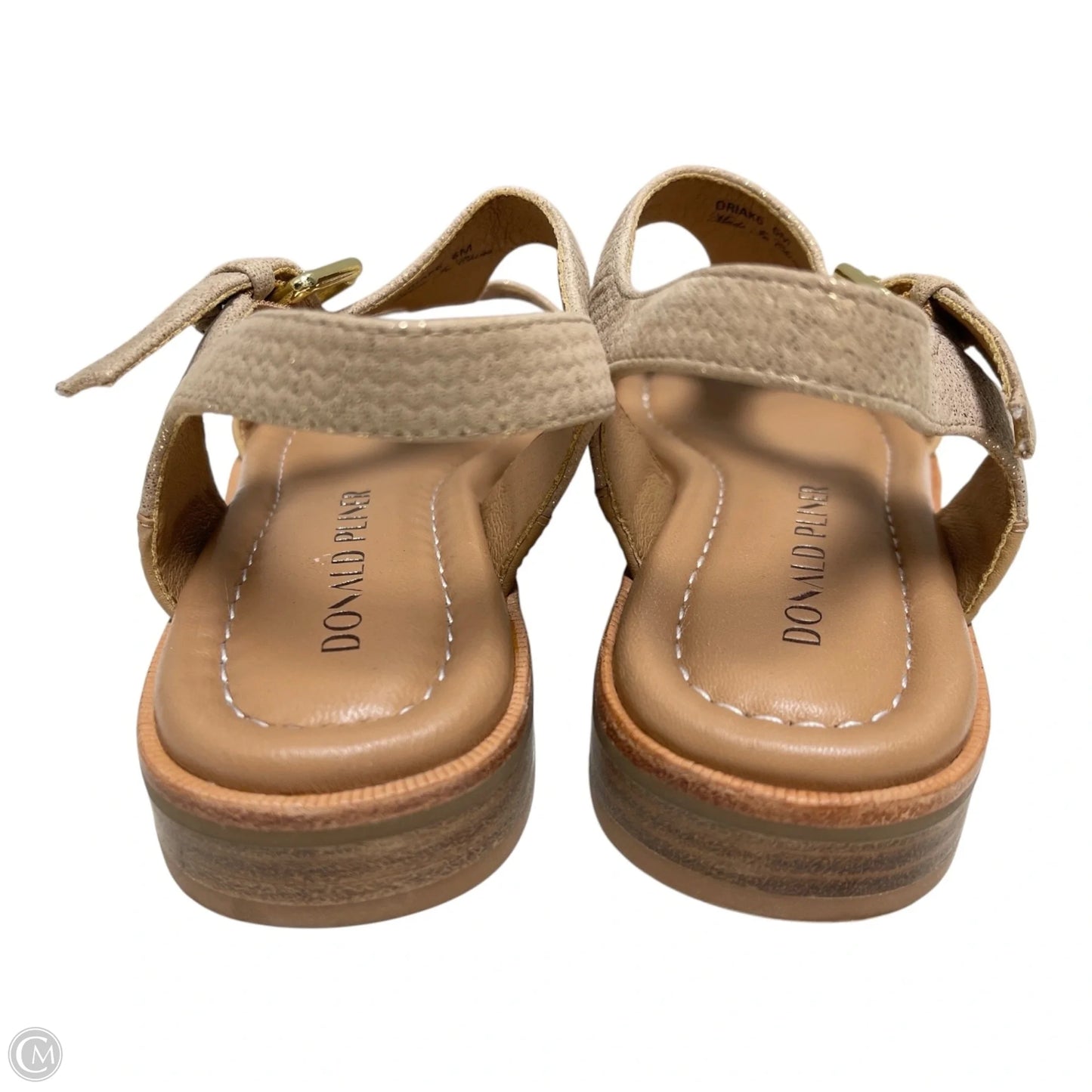 Sandals Flats By Donald Pliner In Brown & Gold, Size: 6